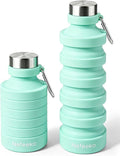 Nefeeko Collapsible Foldable Water Bottle, 27oz Reuseable BPA Free Silicone Portable Leak Proof Sports Water Bottle with Carabiner for Travel Gym Camping Hiking | Foldable Water Bottles for Travel Gym Camping Hiking, Portable Leak Proof Sports Water Bo... by Nefeeko