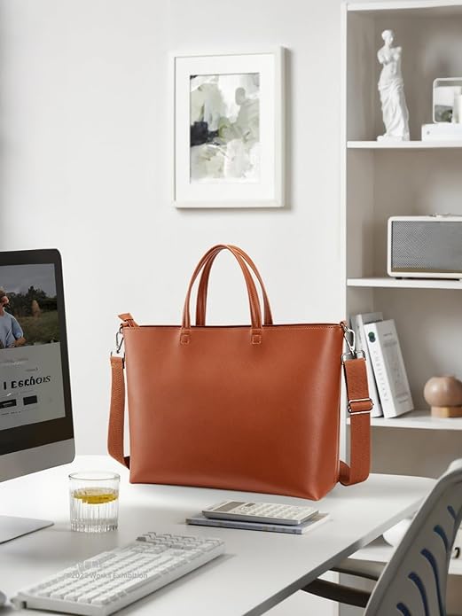 KALIDI Tote Bag Zipper Shoulder Bag Vegan Leather Purses Satchel for Women | Large Casual Handbag for Work Commuting Dating College Everyday - Image 3