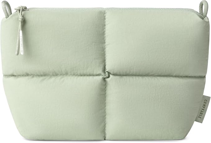 Comfyable Puffy Electronics Organizer Travel Case, Cute Tech Pouch for Women Men, Cable Storage Bag for Charger, Phone, Power Bank, Cord, Compact Tech Accessories Pouch, Sage - Image 2