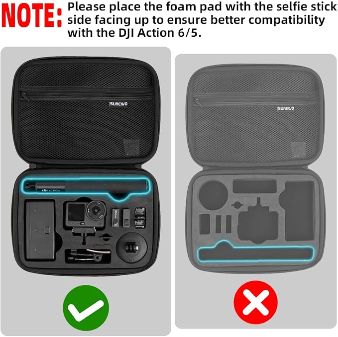 Surface-Waterproof DJI Osmo Action 6 Carrying Case,Travel Portable Bag Compatible With DJI Osmo Action 6/5 Pro/4/3 Adventure Combo - Image 2