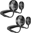 Portable Neck Fan Rechargeable Personal HandFree Fan Mini USB Wearable Neckband Sport Fan 3 Speed Adjustable 360 Degrees Rotation Perfect for Working Traveling Office Reading (Full Black 2pcs) by JUANANIUG
