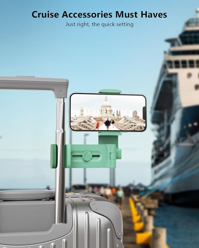 MiiKARE Airplane Phone Holder Mount, Plane Travel Essentials, Green | Universal Hands-free Phone Holer with 360° Rotation for Flying, Accessory Travel Must Haves Phone Stand for Desk, Tray Table - Image 2