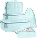 BAGSMART Wet Dry Bags 5 Pack, Travel Bags Reusable for Swimsuits, Baby Cloth Diapers, Beach, Pool, Ultra-Light Travel Packing Cubes for Women, Light Blue by BAGSMART