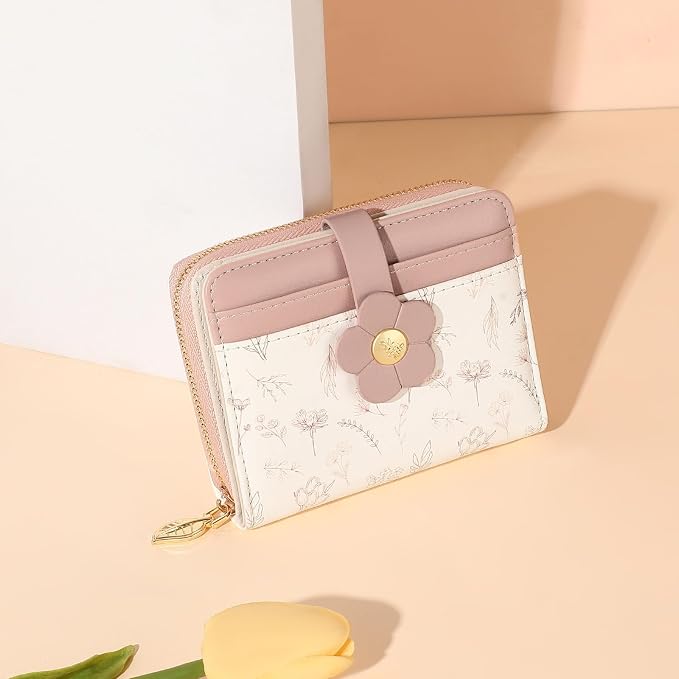 Small Wallet for Women Rfid Bifold Leather Card Holder Wallet With Zipper Pocket - Image 6