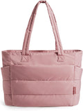 BAGSMART Tote Bag for Women, Lightweight Puffy Tote Bag with Compartments Shoulder Bag Handbag for Travel, Work, Gym | Lightweight by BAGSMART