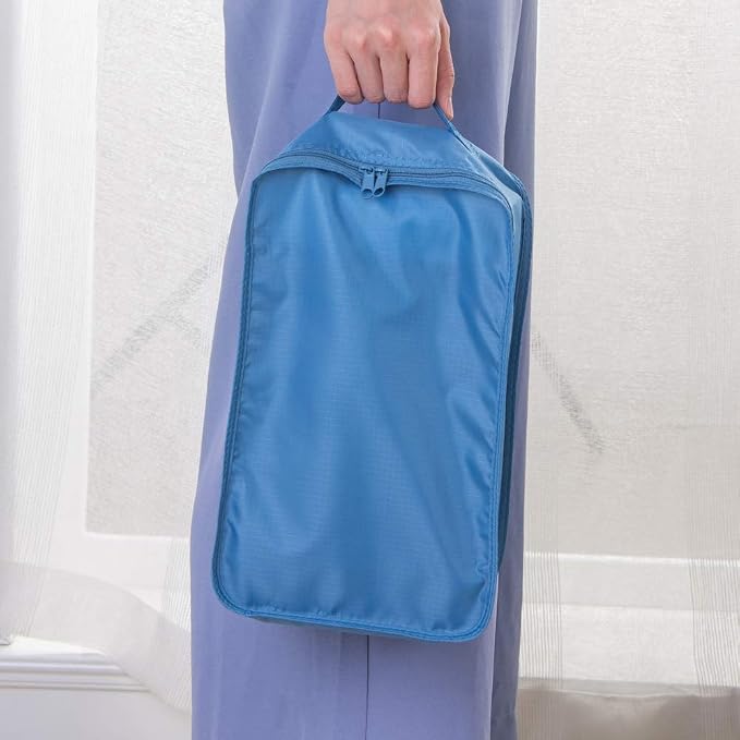 Travel Shoe Bags, Foldable Waterproof Shoe Puches Organizer-Double Layer (Sea Blue2) - Image 4