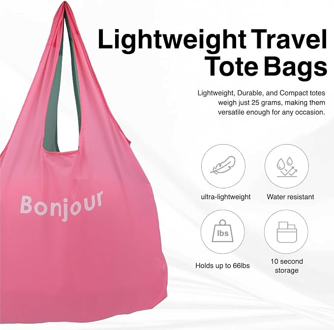Compact Reusable Grocery Tote Bag – Lightweight, Foldable & Packable Shopping Bag for Travel - Image 4