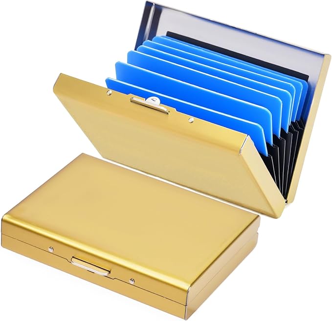 Credit Card Holder Wallet Stainless Steel Card Case RFID Blocking Business Card Holder Protector for Women Men by LOUEBICA