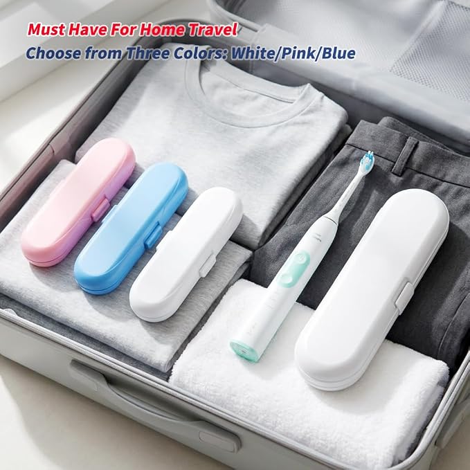 Toothbrush Travel Case Compatible with Philips Sonicare Electric Toothbrush & 6Pcs Reusable Toothbrush Head Covers Compatible with Philips Sonicare Toothbrush Heads (White) - Image 5