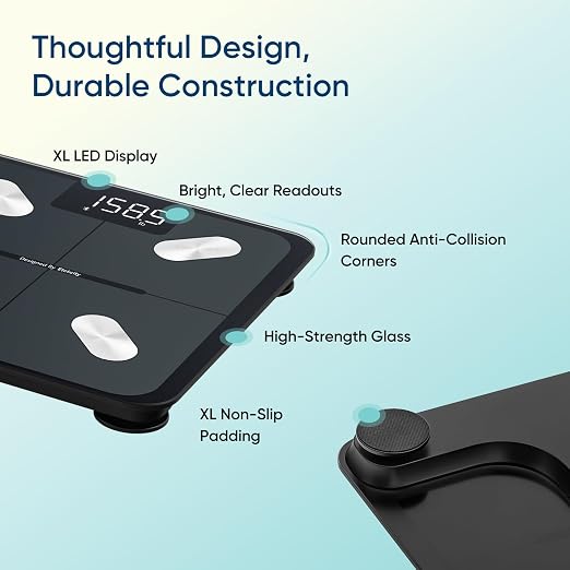 Etekcity Smart Scale for Body Weight, Body Fat and BMI, FSA Eligible | HSA Eligible, Bathroom Scale with Muscle Mass, Accurate Bluetooth App Sync, LED Display and Tempered Glass - Image 9
