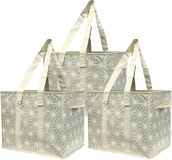 DURASACK Grocery Tote 3-Pack All-Purpose Collapsible Totes with Handles Kitchen Reusable Grocery Bags by DURASACK