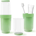 Toothbrush Cup with Cover, Travel Toothbrush Case Portable Toothbrush Holder for Traveling Business Camping School Bathroom (Green) by QIEPOMI