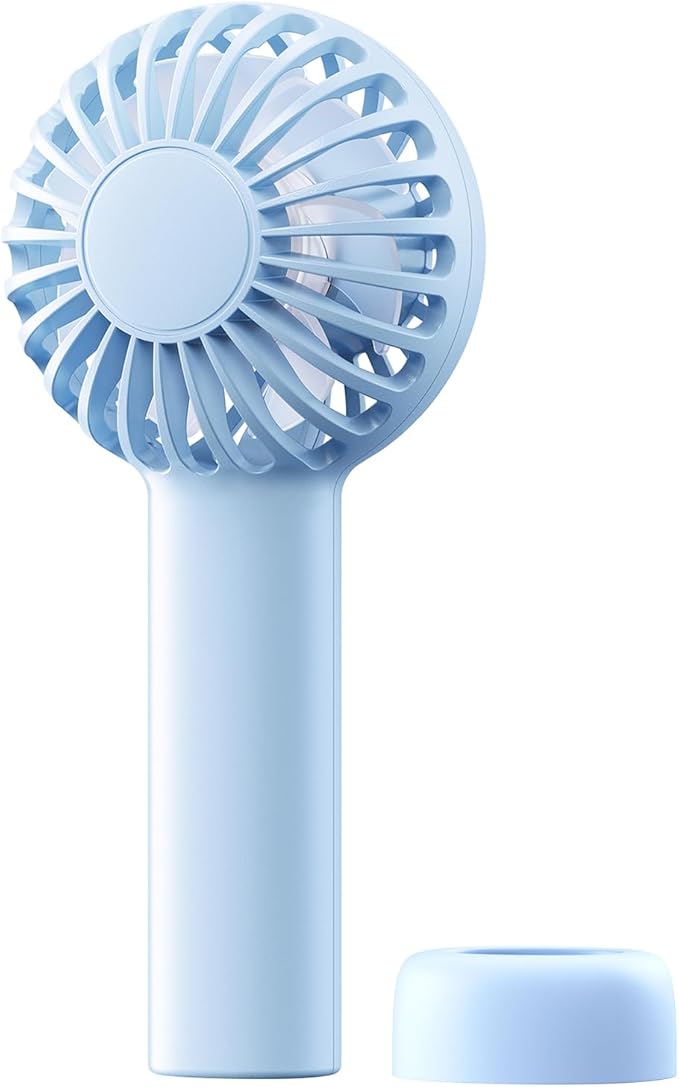 SWEETFULL Mini Portable Fan - Rechargeable Handheld Fan, 3 Speeds Personal Small Hand Gifts for Travel Essentials, Lash, Makeup, Eyelash, Kids, Girls, Women - USB, Cute Design Light Blue by SWEETFULL