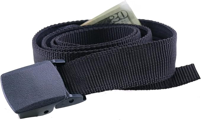 Big & Tall Trekker Money Belt by Thomas Bates … (Black) by ThomasBates