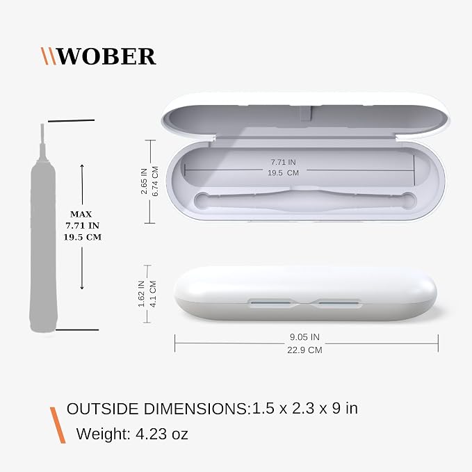 Oral-B Pro 1000 Plastic Travel Case, Compatible with Oral-B Pro 1000/1500/2000/3000/3500/Vitality Electric Toothbrush Only, Hard Protective Cover, Portable Toothbrush Holder (Gray) - Image 4