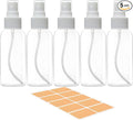 DNSEN 5 Pack 3.4 oz Travel Spray Bottles TSA Approved Fine Mist Travel Size Spray Bottle for Liquids Refillable Empty Clear Plastic Bottles with Labels by DNSEN