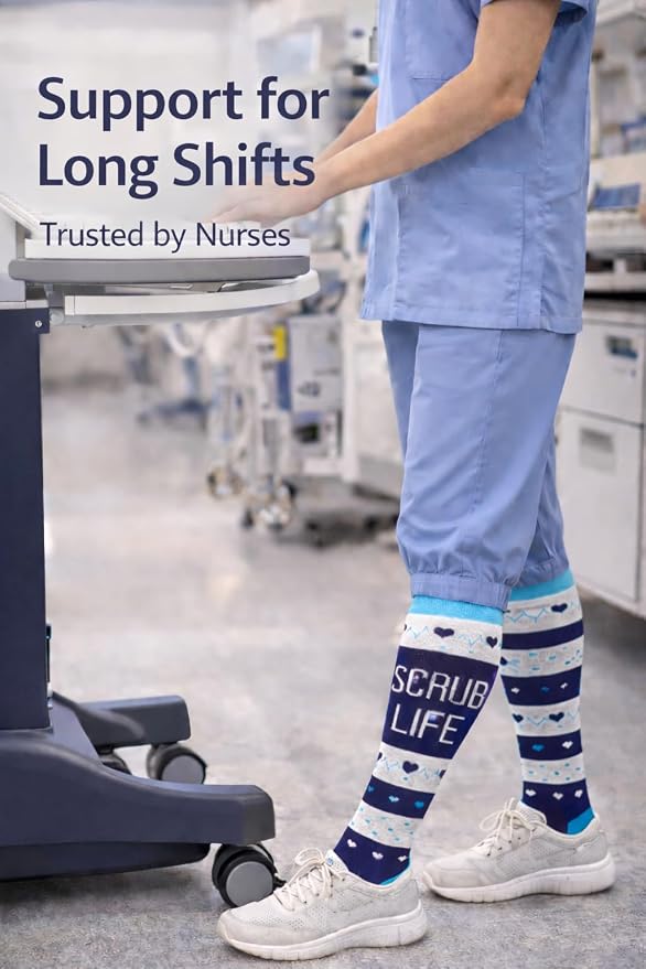Aoliks Medical Compression Socks for Women & Men, Support Knee High Socks for Running,Nurses,Travel - Image 2