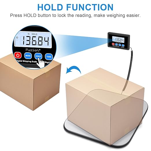 Fuzion Shipping Scale, 440LB x 10g Postal Scale - LiftX, Hold/Tare Function | High Accuracy, Easy Use, Digital Postal Shipping Scale for Packages, Luggage, Mailing, Postage, Battery & AC Adapter Included - Image 3
