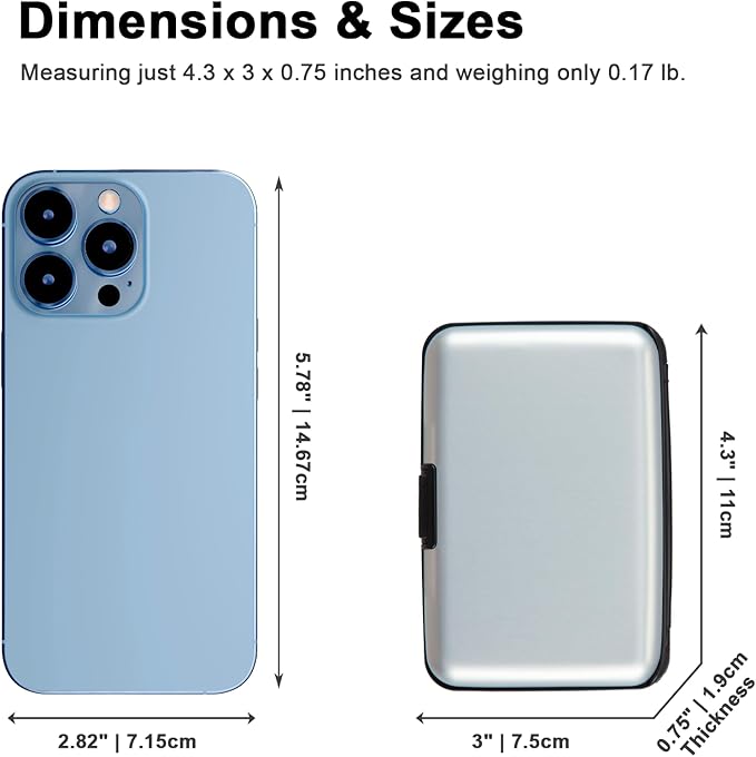 Credit Card Holder Small RFID Blocking Wallet Business Metal Slim Mini Aluminum Hard Case for Women Men - Image 4