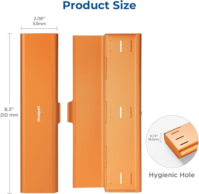 Wider Aluminum Toothbrush Travel Case, Portable Travel Toothbrush Holder, Durable Manual Toothbrush Box Container for Traveling, Bathroom, Camping, Business Trip, Orange - Image 5