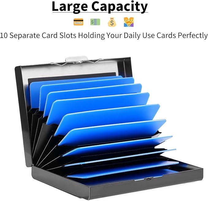 Credit Card Holder Wallet Stainless Steel Card Case RFID Blocking Business Card Holder Protector for Women Men - Image 2