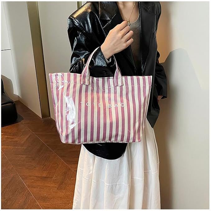 Lushandy PVC Tote Bag for Women Jelly Beach Bag Top Handle Hobo Handbag | Water-Resistant, Wipe Clean, Lightweight - Image 2