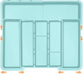 Large Utensil Drawer Organizer Expandable Silverware Organizer for Kitchen Drawer Adjustable Cooking Utensil Holder Cutlery Flatware Tray Spatula Tools Gadgets Storage Dividers Plastic Turquoise by Spaclear