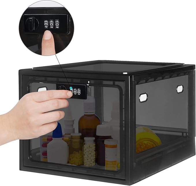 Lalifebuss Medicine Lock Box, Medication Lockable Container for Refrigerator Food Safe Locking Box Tablet Phone Locked Box for Kitchen Home School and Office Safety - Image 3