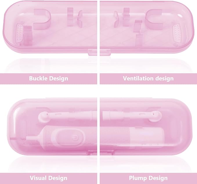 Newly upgraded toothbrush travel case, suitable for Oral-B/Oral-B Pro/Philips Sonicare/Aquasonic toothbrush, travel electric toothbrush box (pink) - Image 3