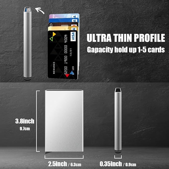 FurArt Slim Minimalist Wallet RFID Credit Card Holder for Men | slim minimalist compact rfid id window thin - Image 3