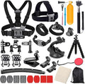 Accessories Kit for GoPro Hero 13 12 11 10 9 8 Max 7 6 5 4 Black GoPro 2018 Session Fusion Silver White Insta360 DJI SJCAM APEMAN AKASO and Others Action Cameras (28in1) by TANSUO