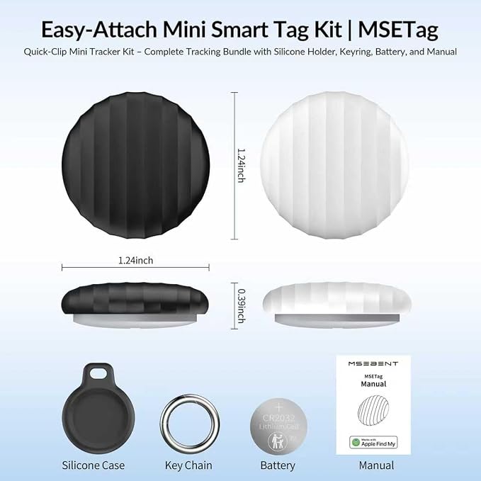Tracker Tag (4 Pack) - Apple MFi Certified & IP67 Waterproof | Works with Apple Find My Network (iOS) to Track Keys, Wallet, Luggage & More - Image 6