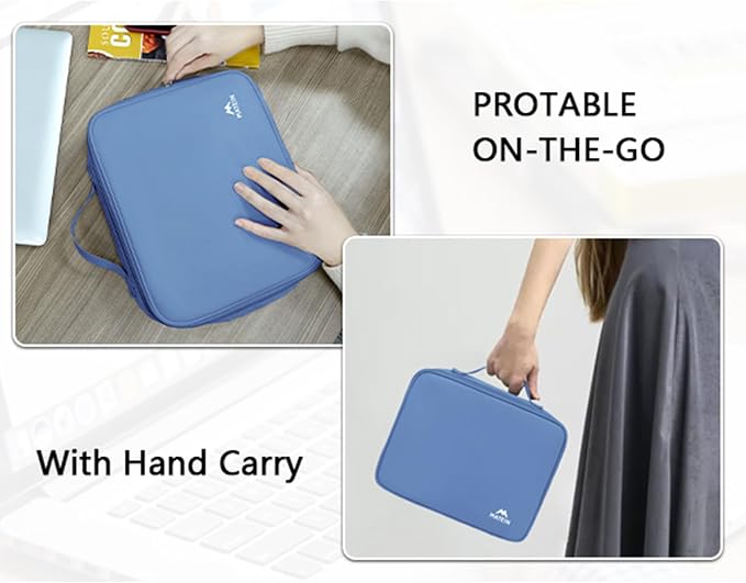 MATEIN USB Cable Organizer Bag, Water Resistant Large Travel Tech Organizer | Electronic Accessories Case with Handle for Tablet, Cable, USB, Hard Drive, Double Layers Travel Gift for Men and Women, Blue - Image 9