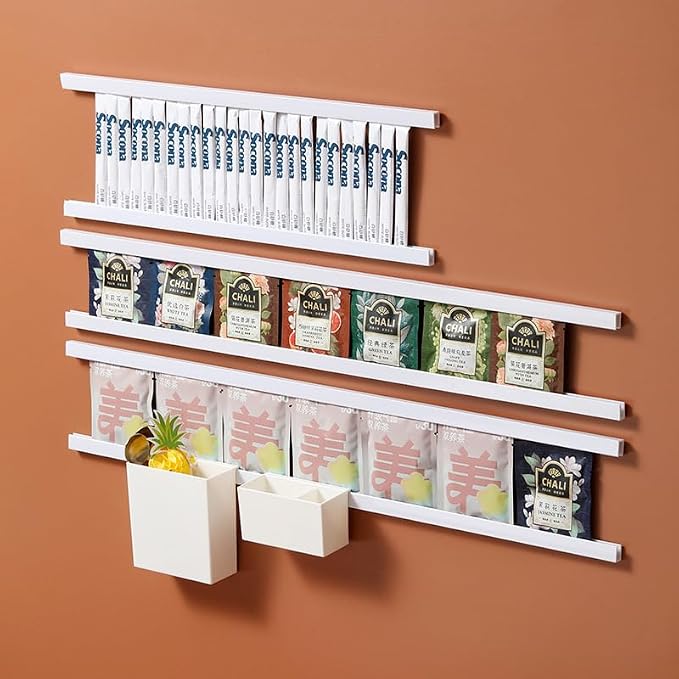 Adhesive U-Shaped Storage Strip – 60cm (23.6") Cuttable Wall Mount Organizer with Self-Adhesive Back, Space-Saving Rack for Kitchen, Cabinet Doors, and Bathroom Storage (No Drilling Needed) by MidnightSuprise