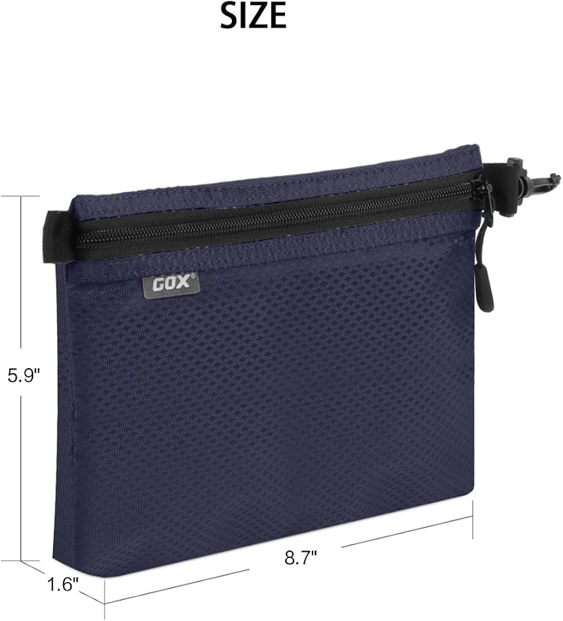 GOX Small Toiletry Bag for Men Bulk Cosmetic Bag Dopp Kit Carry On Zipper Pouch Organization Nylon Small Packing Sack Waterproof (Navy) - Image 2