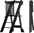 COSYLAND Foldable Toddler Kitchen Stool Helper - Height Adjustable Standing Tower for Bathroom Sink or Kitchen Counter - Step Stool for Toddlers Ages 18 Months to 6 Years Black by COSYLAND