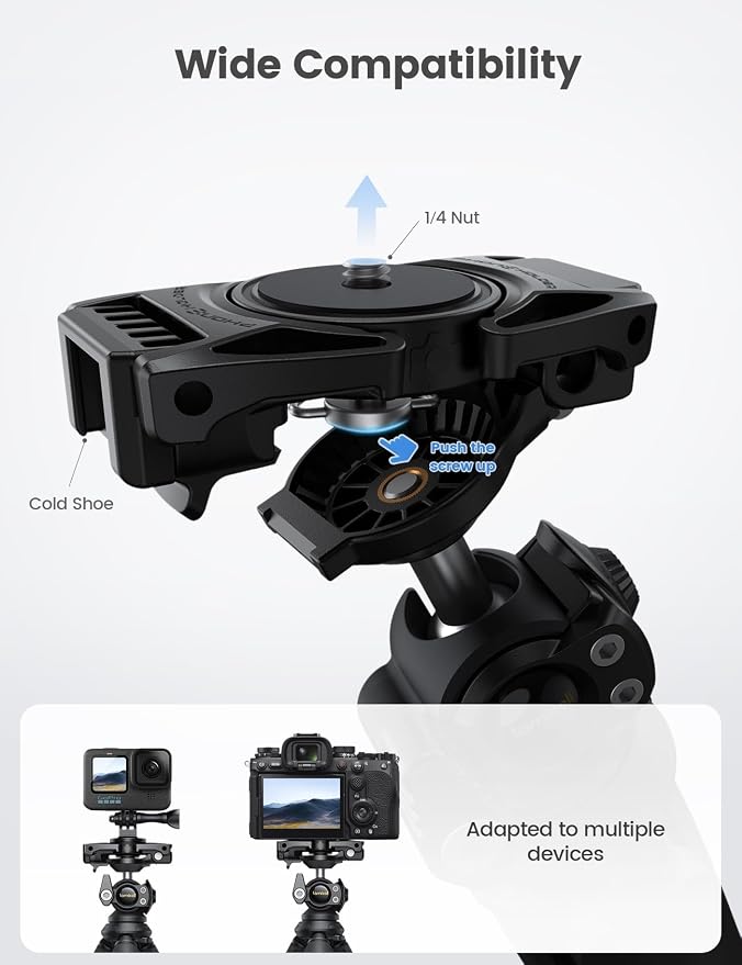 Lamicall Tripod for Camera with Wireless Remote 8-Strand Aluminum Core | Flexible Silicone Legs, Heavy-Duty Phone Stand with 1/4'' Screw & Cold Shoe for iPhone Pocket 3/4 Samsung GoPro DSLR Camera - Image 3
