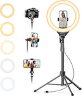 UBeesize 12" LED Ring Light with 62" Tripod Stand, Phone Holder & Remote | Dimmable Selfie Light for Video Recording, Live Streaming, TikTok, YouTube, Makeup, Compatible with iPhone & Android (Black) by UBeesize