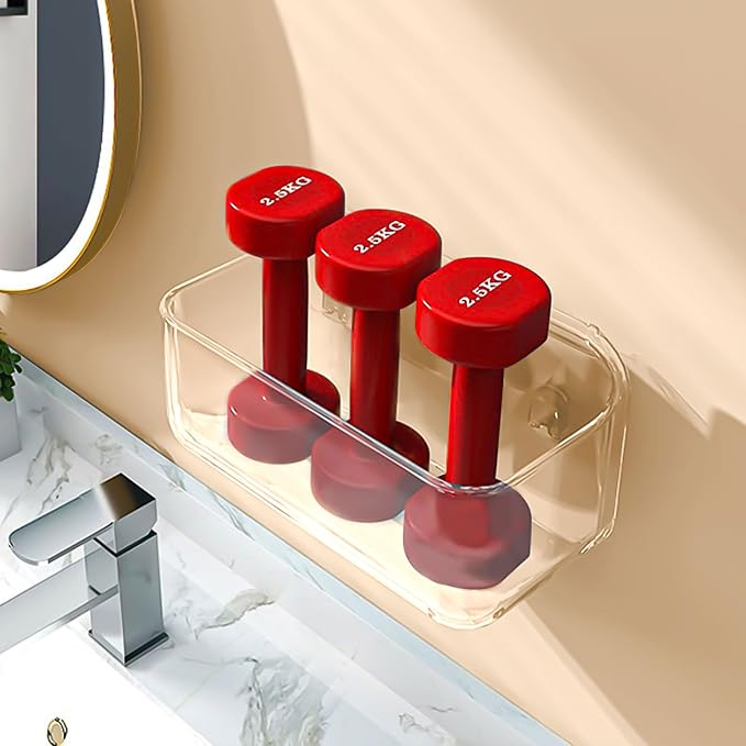 CGBE 2-Pack Cabinet Door Organizer, Self Adhesive Bathroom Shelves, Clear | Acrylic Shower Caddy, Wall Mounted Storage, No Drilling, Automatic Draining, For Cabinet Door and Shower Wall - Image 7