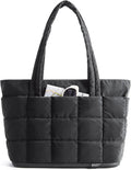 BAGSMART Expandable Tote Bag for Women, Puffer Work Tote Travel Bag | Quilted Carry On Bag for Travel Work Gym College, Waterproof Travel essentials by BAGSMART