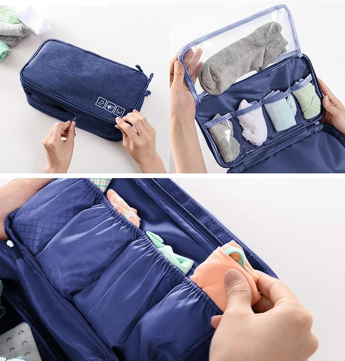Portable Underwear Bra Storage Bag Waterproof Travel Organizers Multi-Layer Toiletry Packing Cube - Image 6