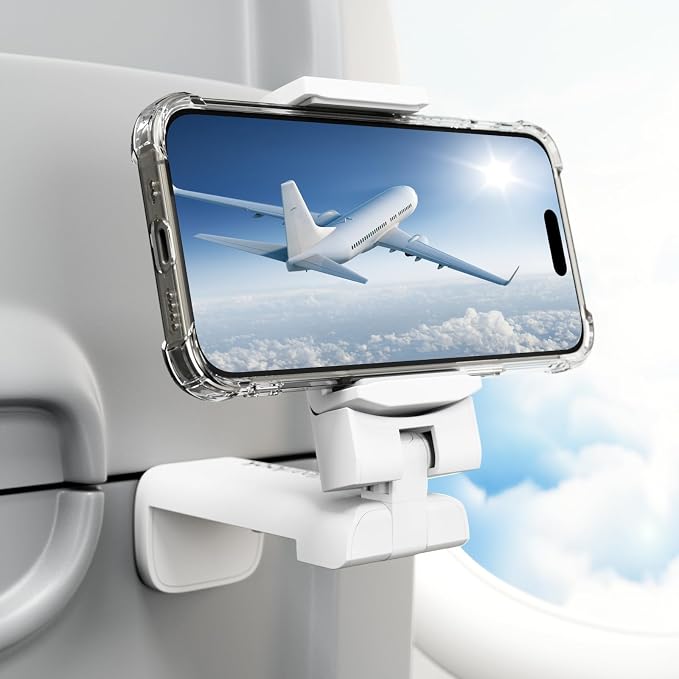 Klearlook Universal Flight Phone Holder, White, Foldable, 360 Rotation, Compatible with 4.7-6.9 Inch Phones by KlearlookMaximizedClarity