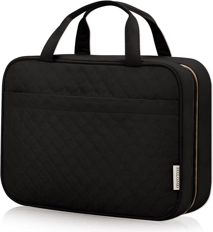 HXLGMD Travel Size Toiletry Bag for Women, Portable Cosmetic Bag with Hanging Hook, Travel Essentials Water-resistant Makeup Organizer for Accessories, Shampoo, Full-size Container, Toiletries by HXLGMD