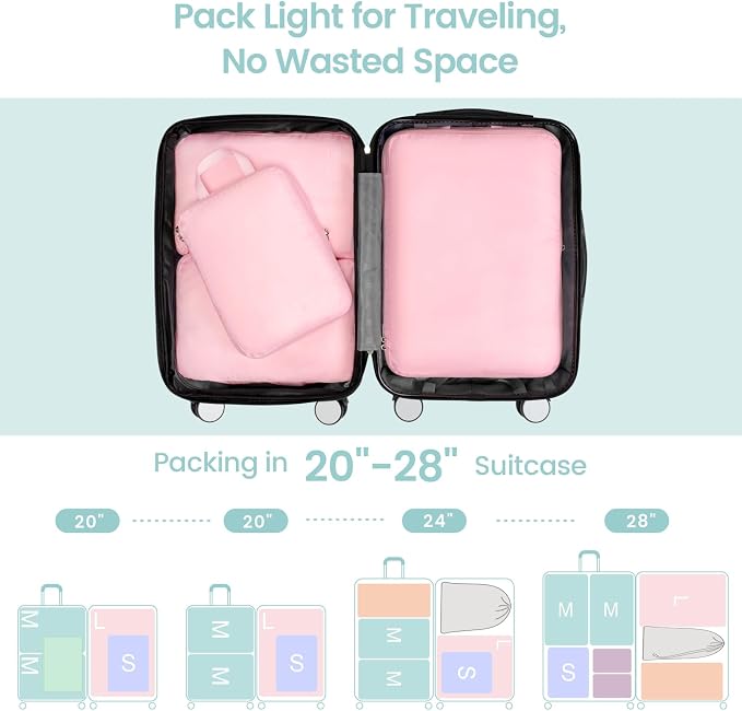 Cambond Compression Packing Cubes for Travel - Luggage Suitcase Organizer | Compression Zip Design for Space-saving, Expandable, Lightweight, Keep Clothes Sorted, Luggage Space Tidy, Carry on Pack Fast - Image 4