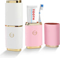 2 Pcs Travel Toothbrush Case, Portable Toothbrush Holder(White,Pink) | 8.27Inch Breathable Toothbrush Holder for Traveling Camping Business Trip School Bathroom by QWLWBU