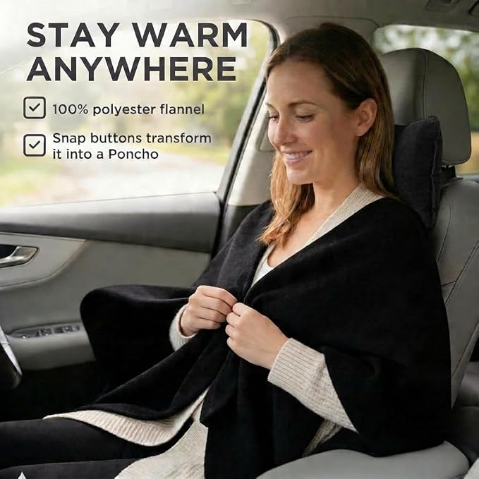 Dot&Dot Travel Pillow and Blanket Set, 2-in-1 Airplane Travel Essentials with Soft Flannel Travel Blanket, Inflatable Pillow, Compact Carry Bag with Carabiner for Flights, Camping, Cruise Ship, Car - Image 5