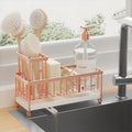 Cisily Sponge Holder for Kitchen Sink, Sink Caddy Organizer with High Brush Holder, Kitchen Countertop Organizers and Storage Essentials, Rustproof 304 Stainless Steel (Rose Gold, 9.25″) by CISILYHOMELIFE