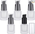 Segbeauty 0.5oz Empty Frosted Glass Oil Bottle, 5pcs 3pcs Matte Translucent Lotion Pump Bottle, 15ml Mini Travel Size Container for Creams Hair Oils, Refillable Glass Travel Bottles for Toiletries by Segbeauty