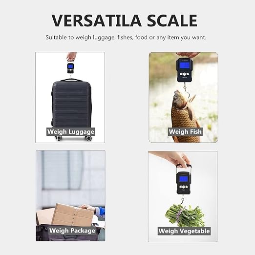 Luggage Scale Digital Suitcase Weighing Fish Portable for Travel | 2-Stage Precision, Max 110lb, Smart Tare, Backlit LCD, Lock Data, Handheld, Weight Suitcase with Hook, Travel, Fishing, Gifts - Image 6