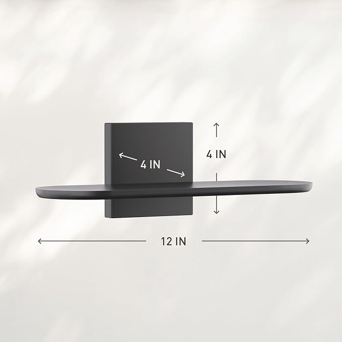Command Decor Metal Wall Shelf, Matte Black, 1 Shelf, 8 Large Strips - Image 2